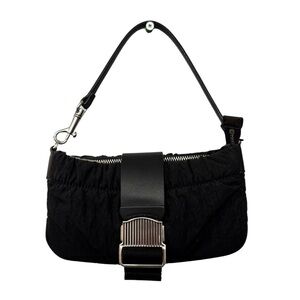 Charles & Keith Black Shoulder Bag with Silver Buckle